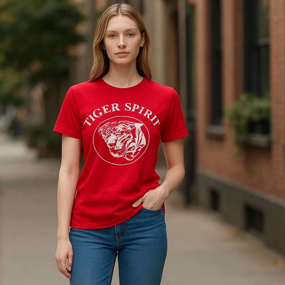 NWT Chaser Tiger Spirit Graphic Tee Red XS Cotton